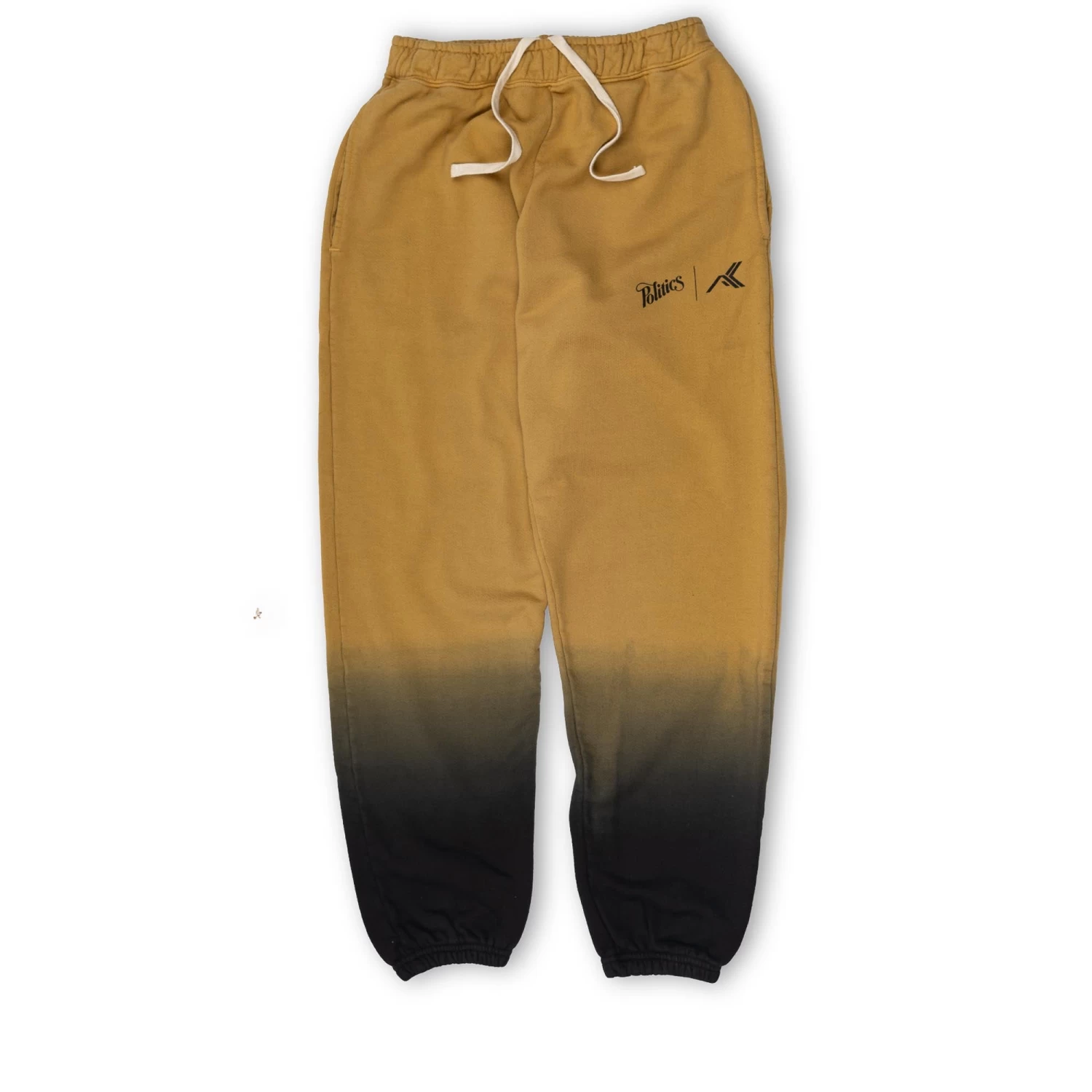 Politics X Alvin Kamara X Standard Issue Drip Sweatpants - Saints Old Gold/Black 3 Politics X Alvin Kamara X Standard Issue Drip Sweatpants - Saints Old Gold/Black