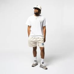 Politics Busy Being Nice Stride Short - Cream -Fashion clothing Sneaker Politics Politics bbn3 MODELED 131 113326 WB 1