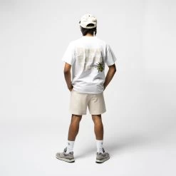 Politics Busy Being Nice Stride Short - Cream -Fashion clothing Sneaker Politics Politics bbn3 MODELED 131 113326 WB 2