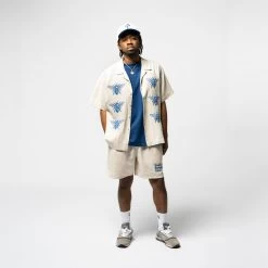 Politics Busy Being Nice Camp Shirt - Cream 7 Politics Busy Being Nice Camp Shirt - Cream -Fashion clothing Sneaker Politics Politics bbn3 MODELED 131 113653 131 113652 WB 1