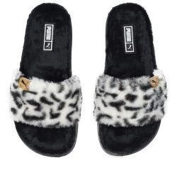 Women's Puma Leadcat Fluff - Black/White Leopard 7 Women's Puma Leadcat Fluff - Black/White Leopard -Fashion clothing Sneaker Politics Puma LeadcatFluffSlides WEB 3