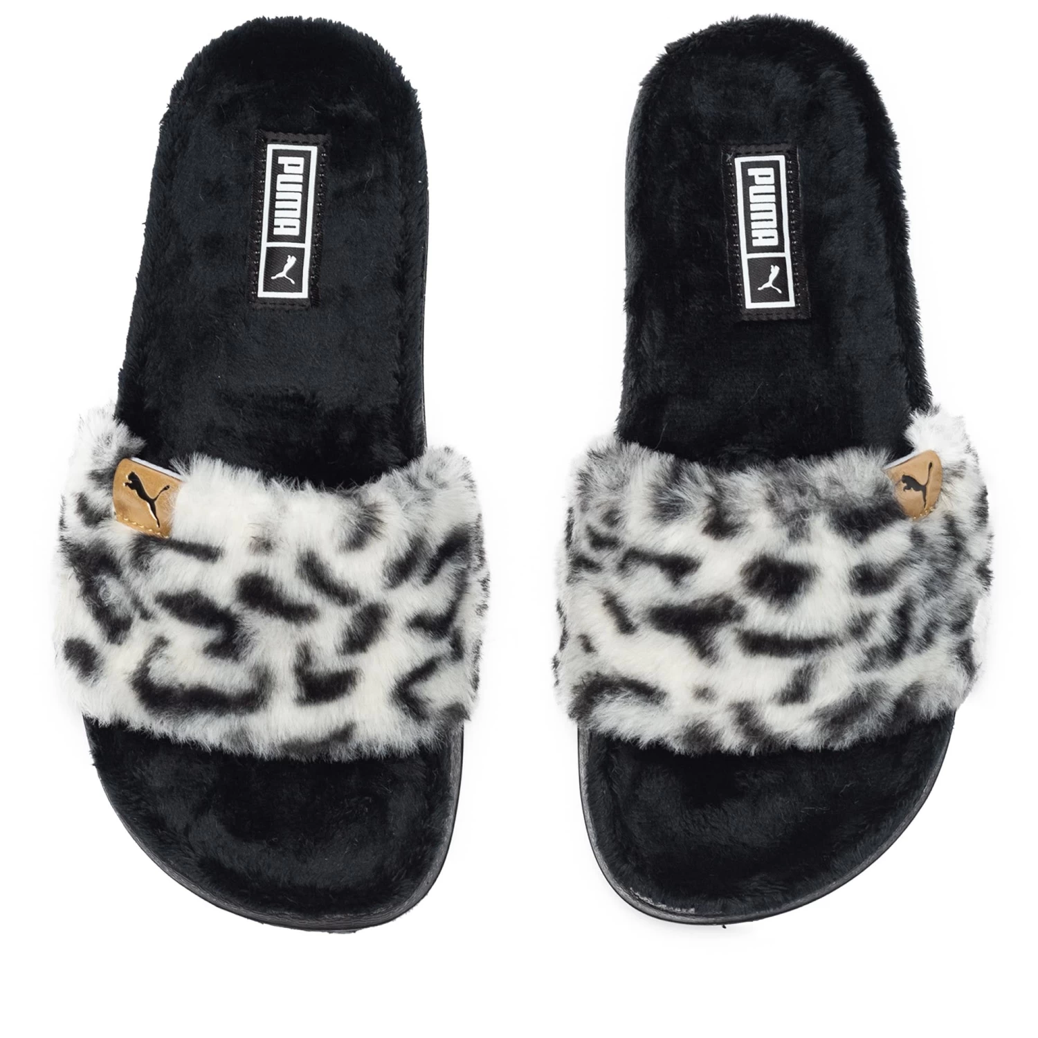 Women's Puma Leadcat Fluff - Black/White Leopard 5 Women's Puma Leadcat Fluff - Black/White Leopard - Image 3