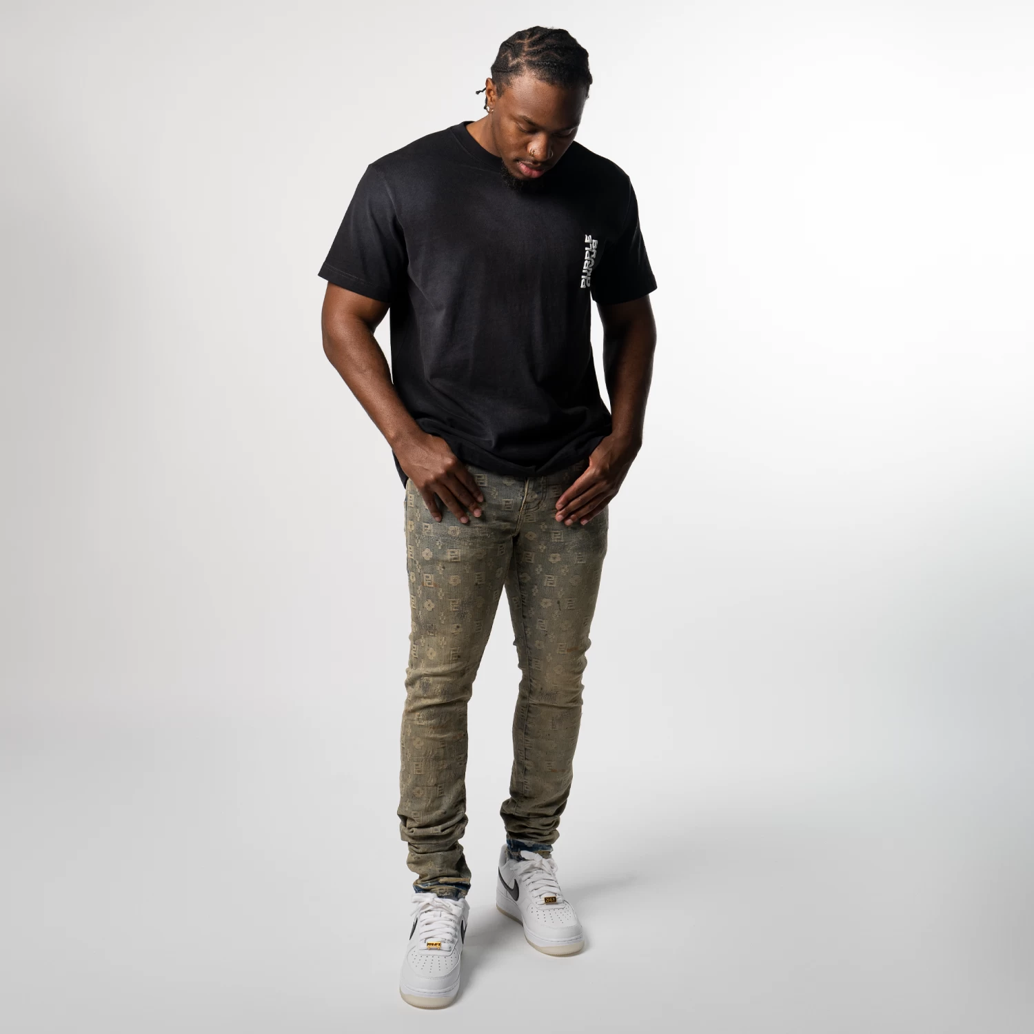 Purple Brand Low Rise Skinny Jean - Indigo Monogram Oil Repair 5 Purple Brand Low Rise Skinny Jean - Indigo Monogram Oil Repair - Image 3