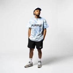 Purple Brand Core Tie Dyed Tee - Blue -Fashion clothing Sneaker Politics Purple PreSpring MODELED 131 112449 WB 1