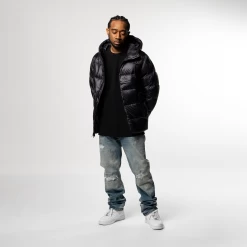 Reigning Champ Goose Down Jacket - Black -Fashion clothing Sneaker Politics ReigningChamp Jacket Modeled 131 109626 WB 1