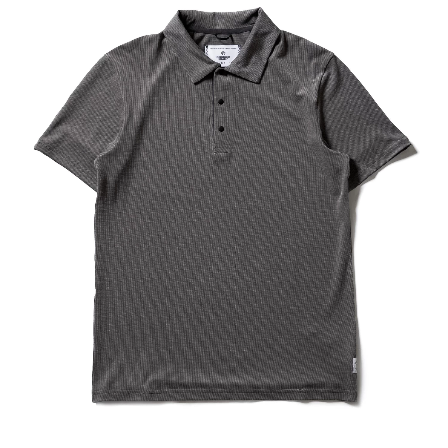 Reigning Champ Polartec Delta Polo - Heather Charcoal 3 Reigning Champ Polartec Delta Polo - Heather Charcoal