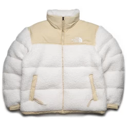 The North Face High Pile Nuptse Jacket - Gardenia White/Gravel