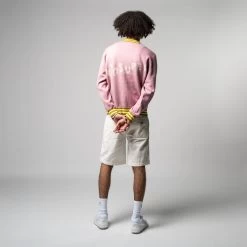 KidSuper Con Artist Sweater - Pink/Gold -Fashion clothing Sneaker Politics kidsuper SS23 MODEL 131 112048 WB 2