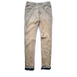 Purple Brand Low Rise Skinny Jean - Faded & Tinted Indigo Fray