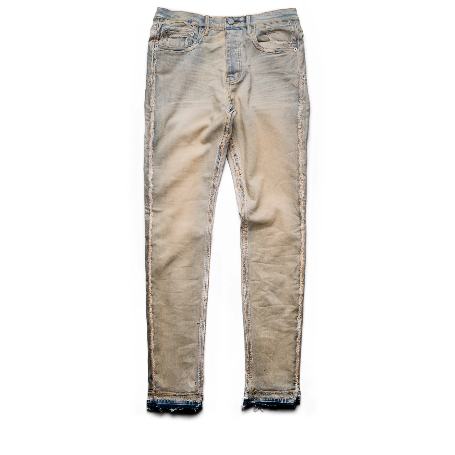 Purple Brand Low Rise Skinny Jean - Faded & Tinted Indigo Fray 3 Purple Brand Low Rise Skinny Jean - Faded & Tinted Indigo Fray