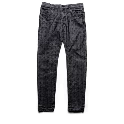 Purple Brand Low Rise Skinny Jean - White Monogram Black Flocked