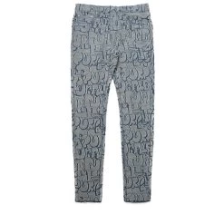 Purple Brand Low Rise Skinny Jean - White Terry Graffiti Laser