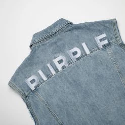 Purple Brand Denim Vest - Light Indigo Embroidered 9 Purple Brand Denim Vest - Light Indigo Embroidered -Fashion clothing Sneaker Politics purple SS23 131 111462 WB 3