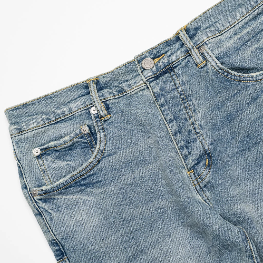 Purple Brand Low Rise Bootcut Jean - Washed Mid Indigo 7 Purple Brand Low Rise Bootcut Jean - Washed Mid Indigo - Image 5