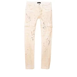 Purple Brand Mid Rise Slim Jean - White Dirty Cargo