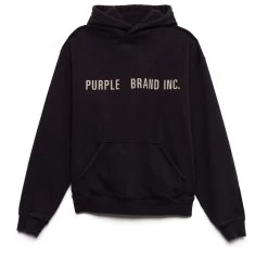 Purple Brand Artifact Embroidered Hoodie - Wash Black