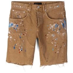 Purple Brand Mid Rise Carpenter Shorts - Tan