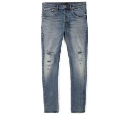 Purple Brand Mid Rise Slim Jean - Indigo Flannel Repair