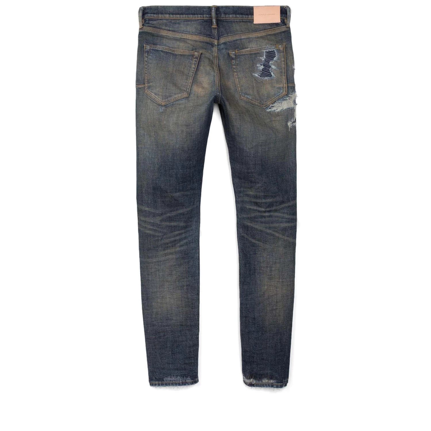Purple Brand Low Rise Skinny Jean - Dirty Indigo Repair 4 Purple Brand Low Rise Skinny Jean - Dirty Indigo Repair - Image 2
